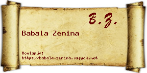 Babala Zenina névjegykártya
